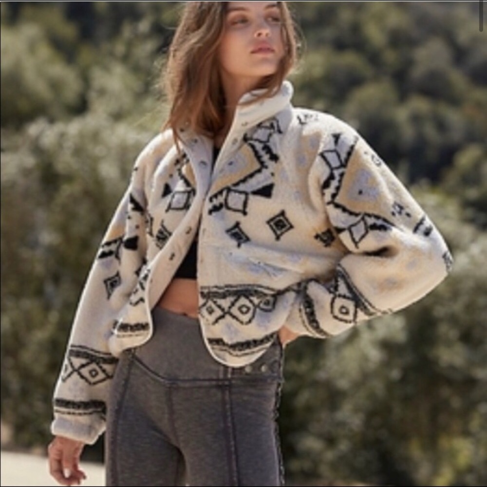 Free People Rocky Ridge Aztec fleece jacket Size Medium